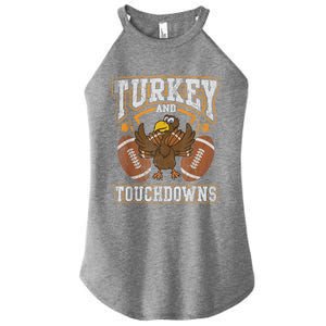 Thanksgiving Turkey And Touchdowns Football Women’s Perfect Tri Rocker Tank