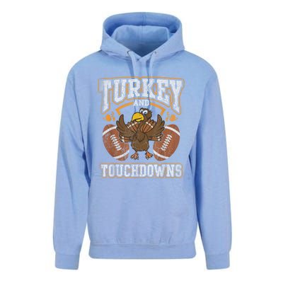 Thanksgiving Turkey And Touchdowns Football Unisex Surf Hoodie