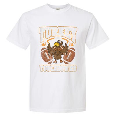 Thanksgiving Turkey And Touchdowns Football Garment-Dyed Heavyweight T-Shirt