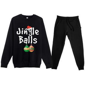 Tinsel Tits And Jingle Balls Funny Matching Christmas Couple Cool Gift Premium Crewneck Sweatsuit Set