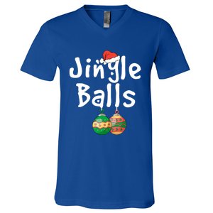 Tinsel Tits And Jingle Balls Funny Matching Christmas Couple Cool Gift V-Neck T-Shirt