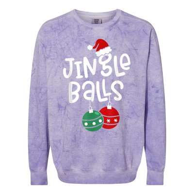 Tinsel Tits And Jingle Balls Funny Matching Christmas Couple Colorblast Crewneck Sweatshirt