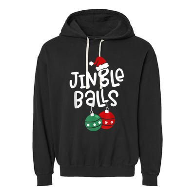 Tinsel Tits And Jingle Balls Funny Matching Christmas Couple Garment-Dyed Fleece Hoodie