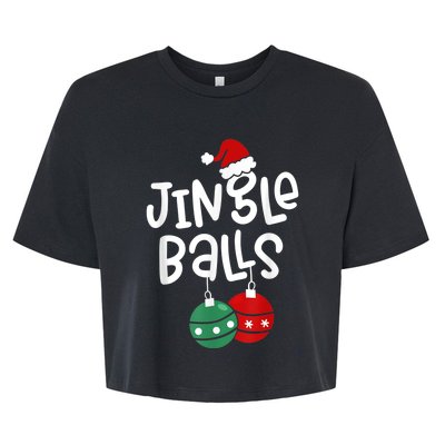 Tinsel Tits And Jingle Balls Funny Matching Christmas Couple Bella+Canvas Jersey Crop Tee