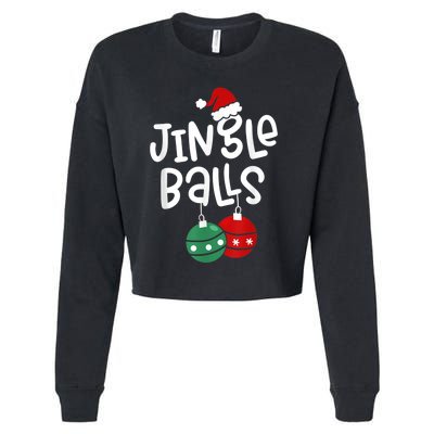 Tinsel Tits And Jingle Balls Funny Matching Christmas Couple Cropped Pullover Crew