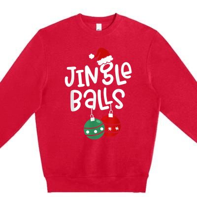 Tinsel Tits And Jingle Balls Funny Matching Christmas Couple Premium Crewneck Sweatshirt