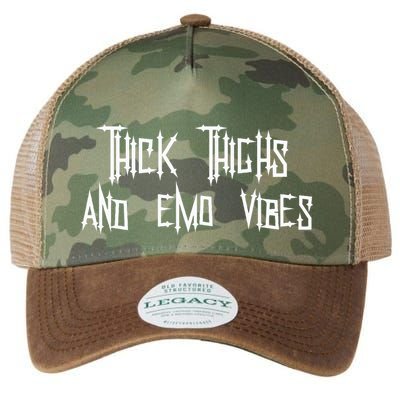 Thick Thighs And Emo Vibes Alternative Emo Music Alt Goth Legacy Tie Dye Trucker Hat