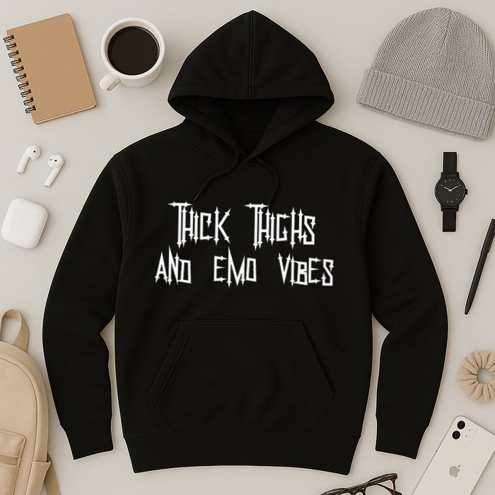 Thick Thighs And Emo Vibes Alternative Emo Music Alt Goth Hoodie