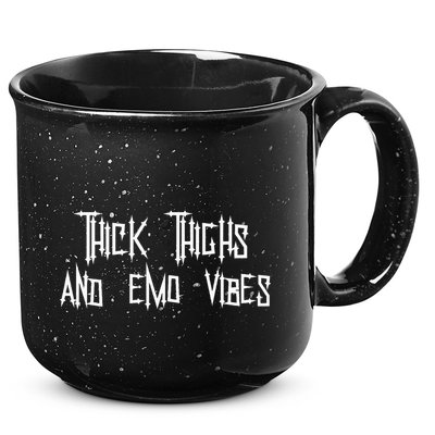 Thick Thighs And Emo Vibes Alternative Emo Music Alt Goth 15oz Campfire Ceramic Mug