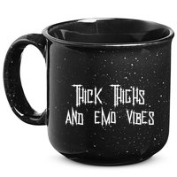Thick Thighs And Emo Vibes Alternative Emo Music Alt Goth 15oz Campfire Ceramic Mug