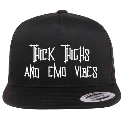 Thick Thighs And Emo Vibes Alternative Emo Music Alt Goth Flatbill Hat