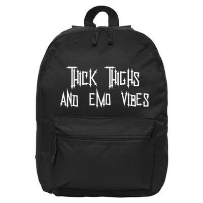 Thick Thighs And Emo Vibes Alternative Emo Music Alt Goth 16 in Basic Backpack
