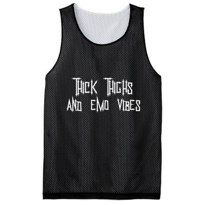 Thick Thighs And Emo Vibes Alternative Emo Music Alt Goth Mesh Reversible Basketball Jersey Tank