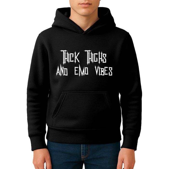 Thick Thighs And Emo Vibes Alternative Emo Music Alt Goth Kids Hoodie