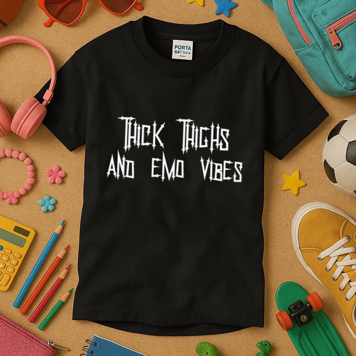 Thick Thighs And Emo Vibes Alternative Emo Music Alt Goth Kids T-Shirt