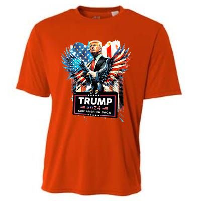 Trump Take America Back 2024 Eagle Us Flag Cooling Performance Crew T-Shirt