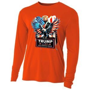 Trump Take America Back 2024 Eagle Us Flag Cooling Performance Long Sleeve Crew