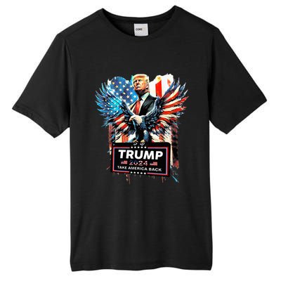 Trump Take America Back 2024 Eagle Us Flag Tall Fusion ChromaSoft Performance T-Shirt