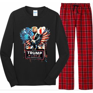 Trump Take America Back 2024 Eagle Us Flag Long Sleeve Pajama Set