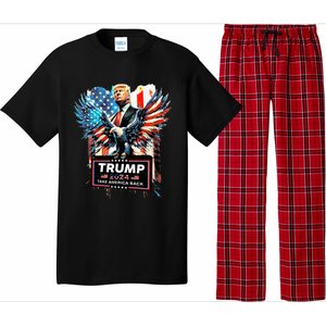 Trump Take America Back 2024 Eagle Us Flag Pajama Set