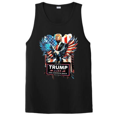 Trump Take America Back 2024 Eagle Us Flag PosiCharge Competitor Tank