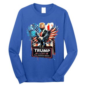 Trump Take America Back 2024 Eagle Us Flag Long Sleeve Shirt