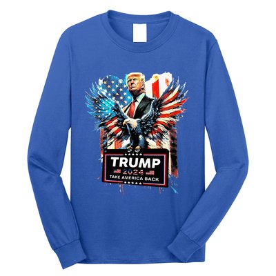 Trump Take America Back 2024 Eagle Us Flag Long Sleeve Shirt