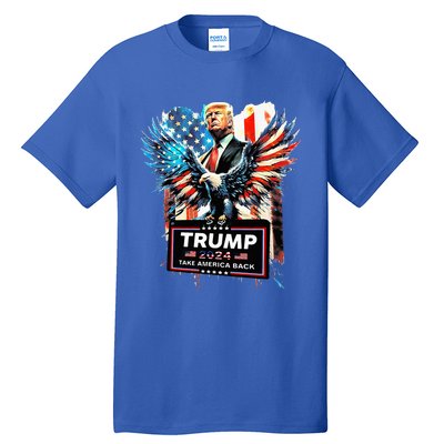 Trump Take America Back 2024 Eagle Us Flag Tall T-Shirt