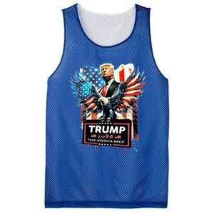 Trump Take America Back 2024 Eagle Us Flag Mesh Reversible Basketball Jersey Tank