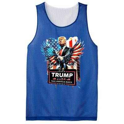 Trump Take America Back 2024 Eagle Us Flag Mesh Reversible Basketball Jersey Tank