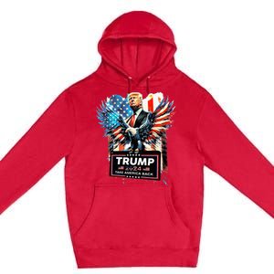 Trump Take America Back 2024 Eagle Us Flag Premium Pullover Hoodie