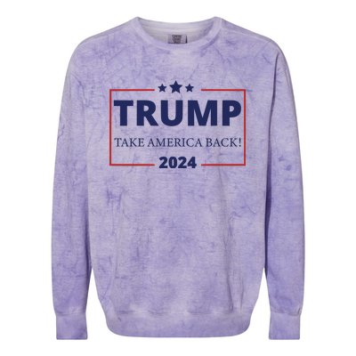 Trump Take America Back Colorblast Crewneck Sweatshirt