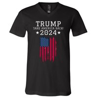 Donald Trump 2024 Take America Back USA United States V-Neck T-Shirt