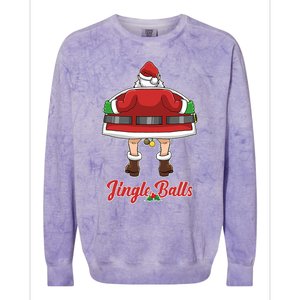 Tinsel Tits And Jingle Balls Funny Matching Christmas Santa Claus Colorblast Crewneck Sweatshirt