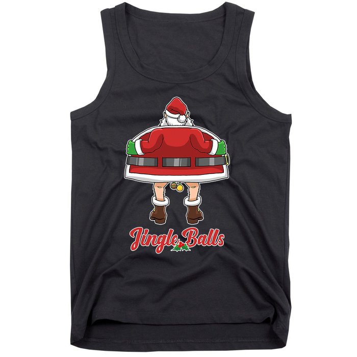 Tinsel Tits And Jingle Balls Funny Matching Christmas Santa Claus Tank Top