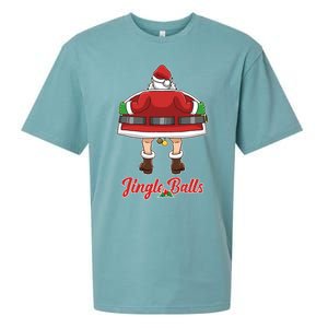 Tinsel Tits And Jingle Balls Funny Matching Christmas Santa Claus Sueded Cloud Jersey T-Shirt