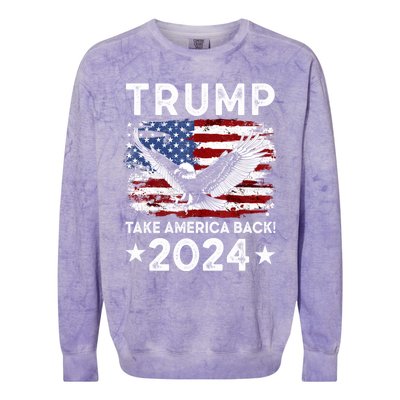 Donald Trump 2024 Take America Back USA United States Colorblast Crewneck Sweatshirt