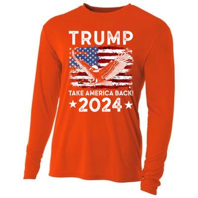 Donald Trump 2024 Take America Back USA United States Cooling Performance Long Sleeve Crew