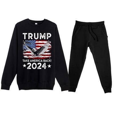 Donald Trump 2024 Take America Back USA United States Premium Crewneck Sweatsuit Set