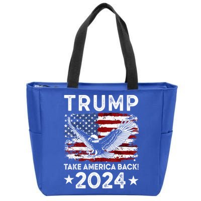 Donald Trump 2024 Take America Back USA United States Zip Tote Bag