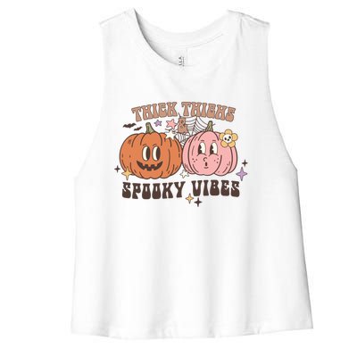 Thick Thighs And Spooky Vibes Gift Women's Racerback Cropped Tank