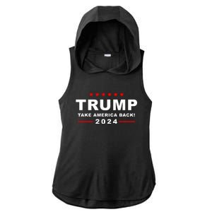 Trump Take America Back 2024 Election Ladies PosiCharge Tri-Blend Wicking Draft Hoodie Tank