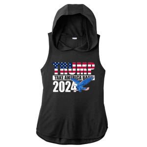 Trump Take America Back 2024 Eagle Ladies PosiCharge Tri-Blend Wicking Draft Hoodie Tank