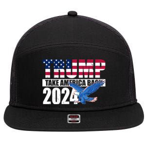 Trump Take America Back 2024 Eagle 7 Panel Mesh Trucker Snapback Hat