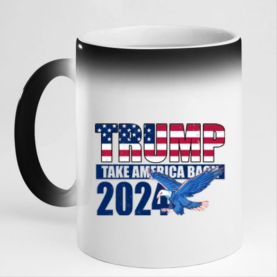 Trump Take America Back 2024 Eagle 11oz Black Color Changing Mug