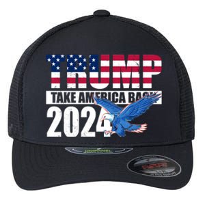 Trump Take America Back 2024 Eagle Flexfit Unipanel Trucker Cap