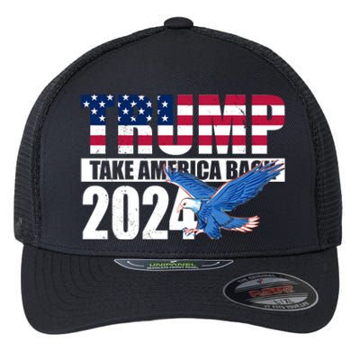 Trump Take America Back 2024 Eagle Flexfit Unipanel Trucker Cap