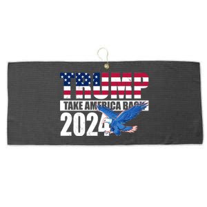 Trump Take America Back 2024 Eagle Large Microfiber Waffle Golf Towel