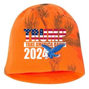 Trump Take America Back 2024 Eagle Kati - Camo Knit Beanie