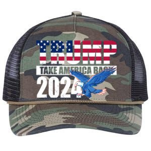 Trump Take America Back 2024 Eagle Retro Rope Trucker Hat Cap